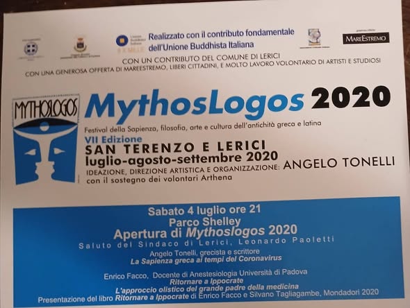 Conferenze di filosofia e sufismo al parco Schelley di Lerici 2020 e Sede Comune di Sarzana 2025 per L’evento MythosLogos.