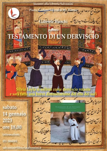 Presentazione del libro di Gabriele Bianchi “Testamento di un derviscio” alla libreria Salvemini di Firenze